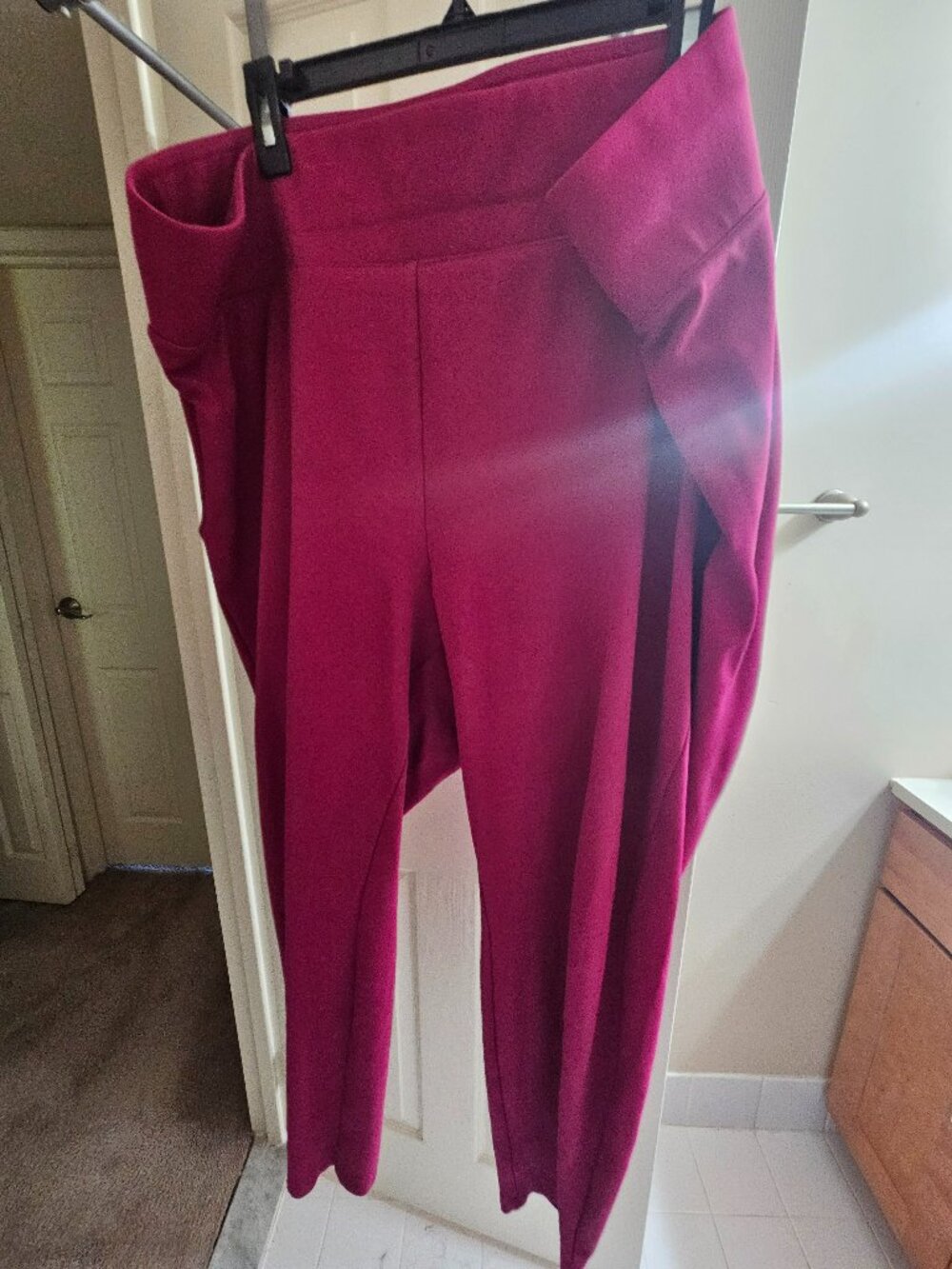 Bold Fuschia Pull-On Pixie Ponte Pants, 4X